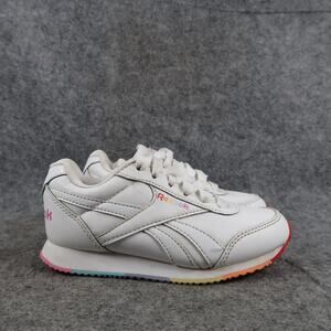 Reebok Shoes Kids 11 Sneakers Classic Jogger Toddler Youth White Lace Up Rainbow
